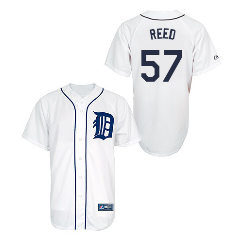 Evan Reed #57 Youth Baseball Jersey-Detroit Tigers Authentic Home White Cool Base MLB Jersey